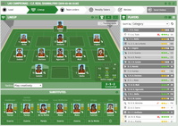オンラインのサッカーの監督ゲーム - 試合指示画面